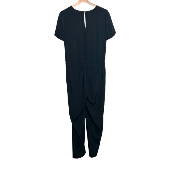J.Crew Collection Black Short Sleeve blouson-style waist Keyhole Jumpsuit Size 2 - Picture 8 of 12